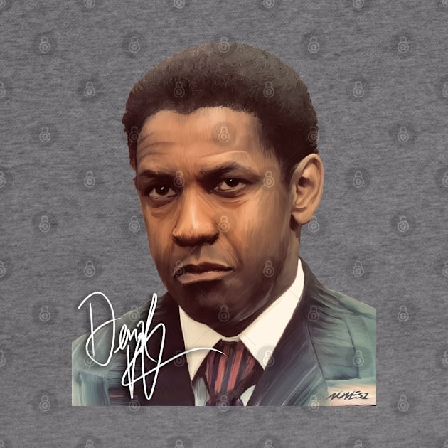 Denzel Washington Signed Portrait by Nonesz Workshop